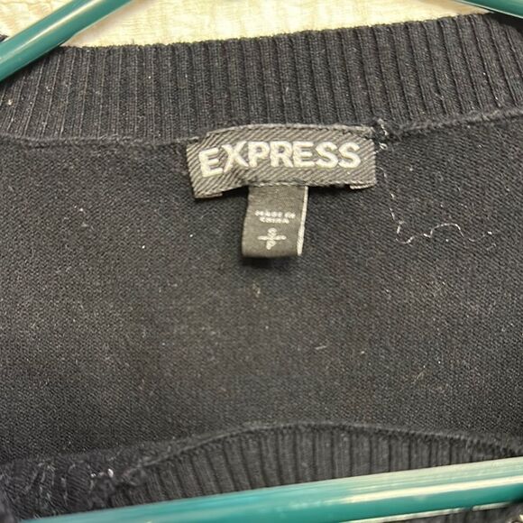 Express Black Sequin Sweater - Picture 2 of 3